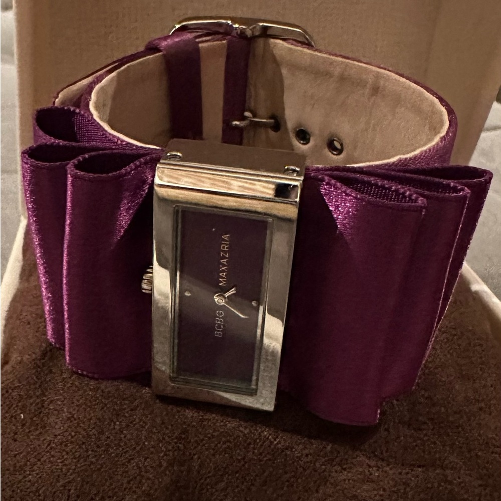 BCBG Maxazria watch purple satin ribbon